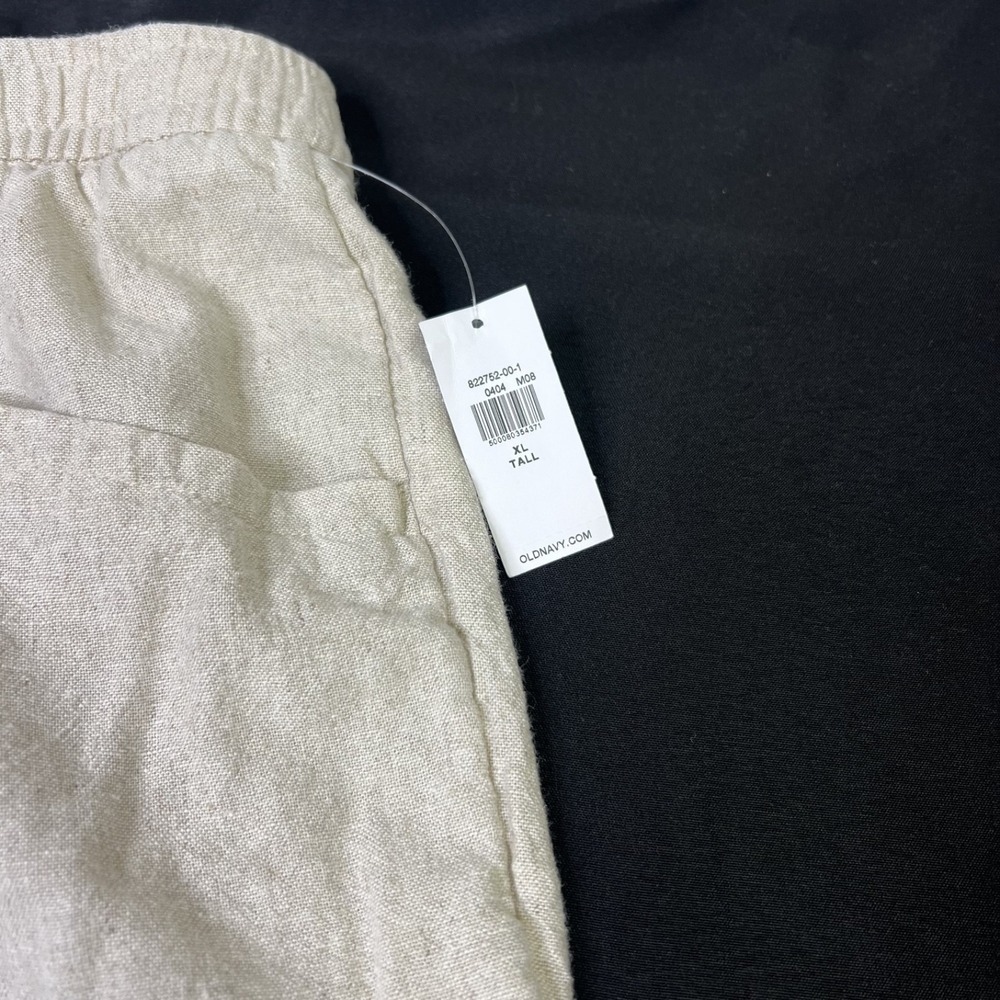 NWT Old Navy Womens Linen Boho Coastal Gauze Pocket High Rise Pant Beige XL Tall - Picture 3 of 9